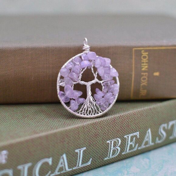 Tree of Life Pendant - Sterling Silver & Amethyst - Picture 4 of 5